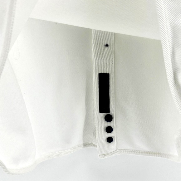 David Donahue Mens 16.5-32/33 White Knit Dress Shirt Trim Fit Long Sleeve - Picture 4 of 10